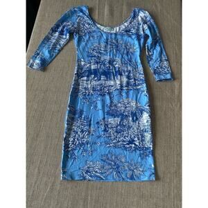 Manuel Canovas Paris Body Cone Dress Womens Tropical Bengale Toile Elephant XS